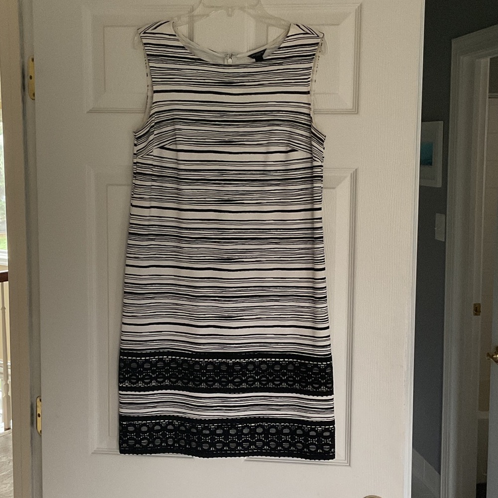 Striped Black and White Sleeveless Dress